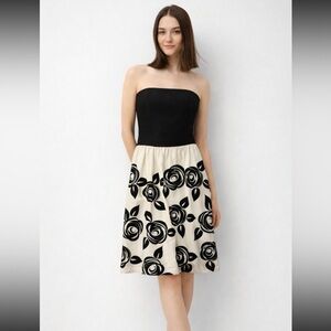 NWOT floral print strapless dress
